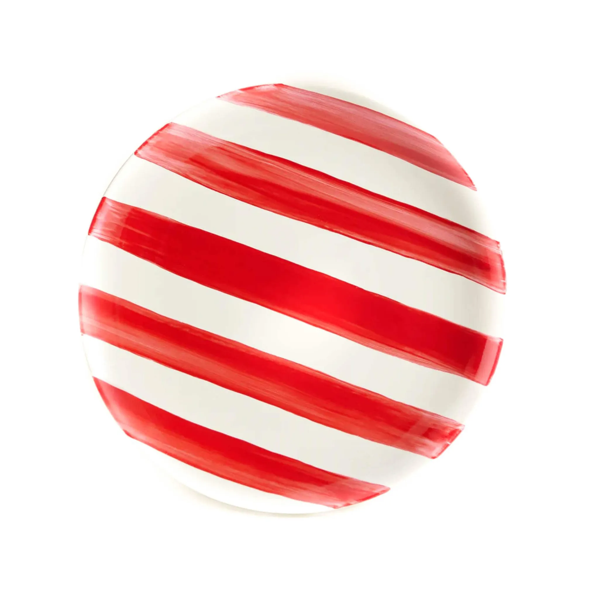 Outlet Red Stripe Porcelain Dinner Plate, 27.5cm Plates|Crockery & Dinnerware