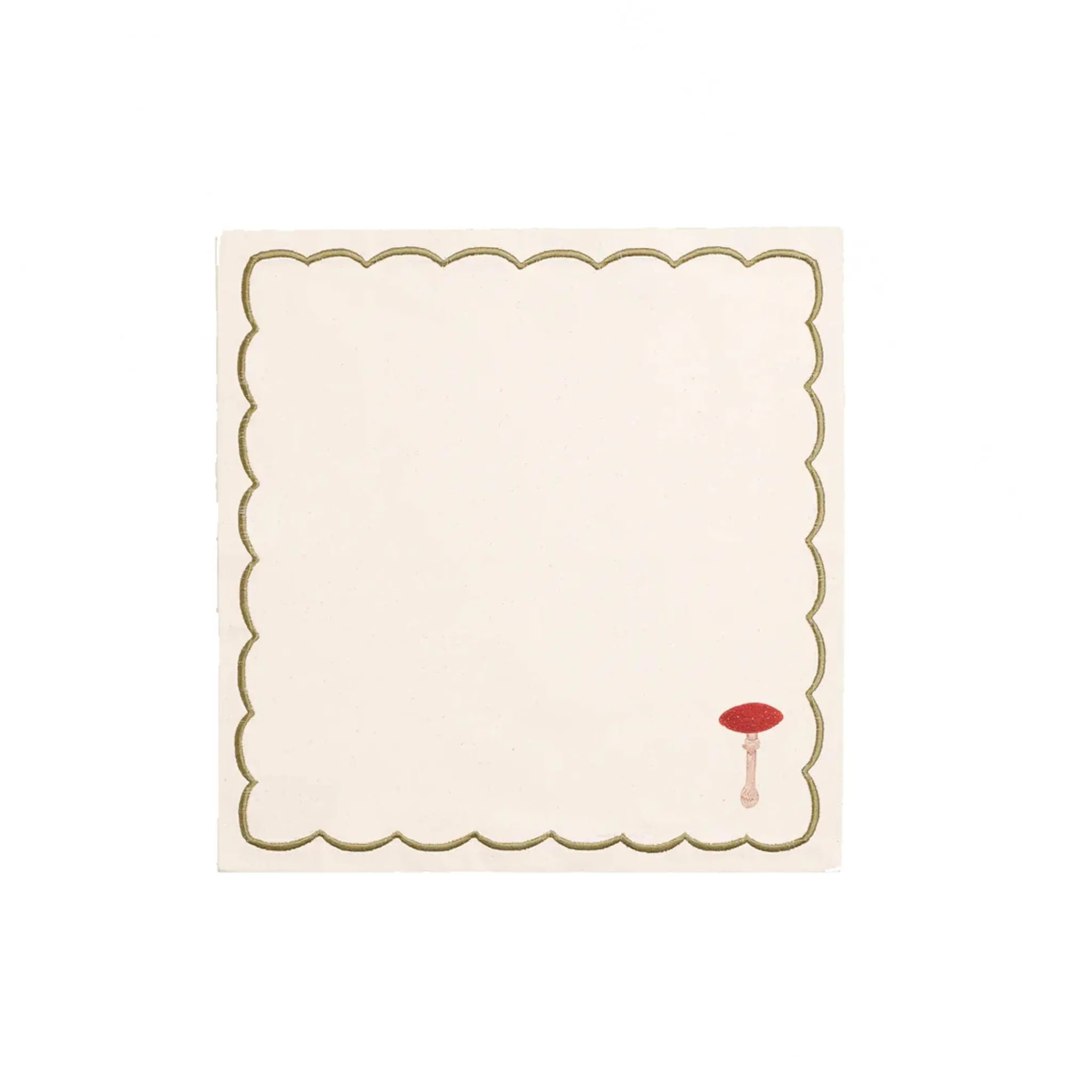Set of 4 Mushroom Design Linen Napkins Table Setting|Kitchen Textiles & Clothing