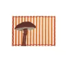 Clearance Striped Shiitake Mushroom Cotton Placemat Tableware Brands