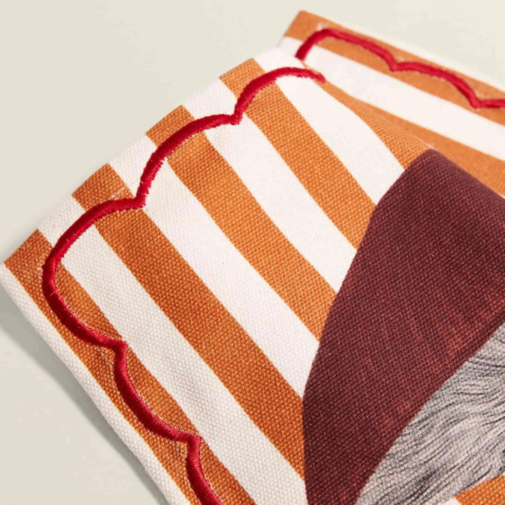 Clearance Striped Shiitake Mushroom Cotton Placemat Tableware Brands