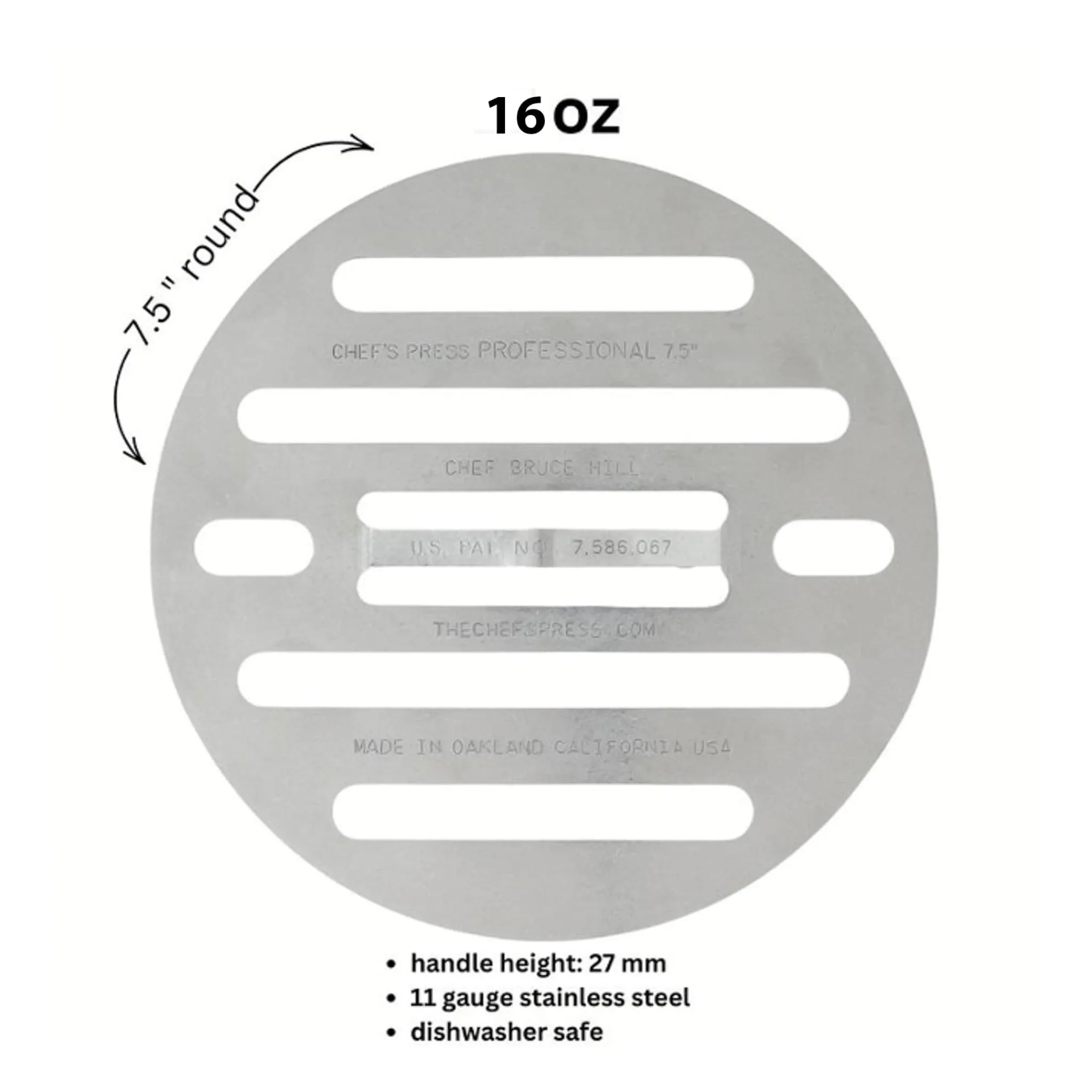 Discount The Round Chef's Press, 16oz American Ingredients|Kitchen Tools & Utensils
