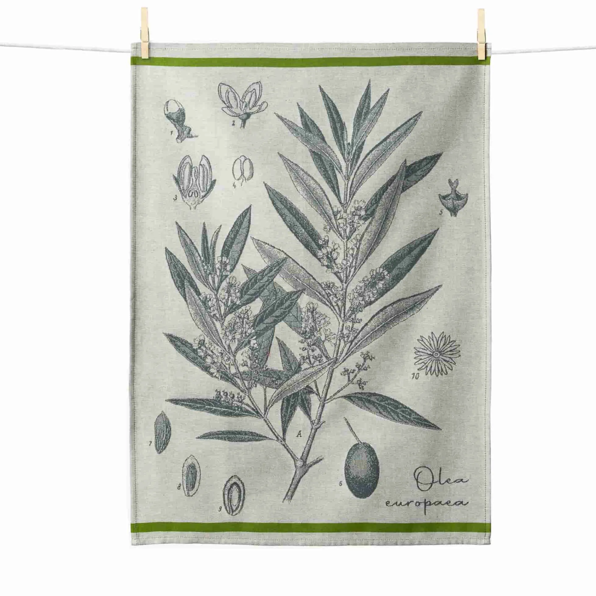 New Olive French Jacquard Tea Towel Kitchen Textiles & Clothing