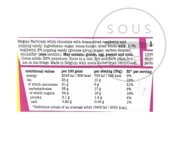 Hot White Chocolate with Raspberry & Popping Candy, 180g Ingredients Brands|Chocolate & Sweets