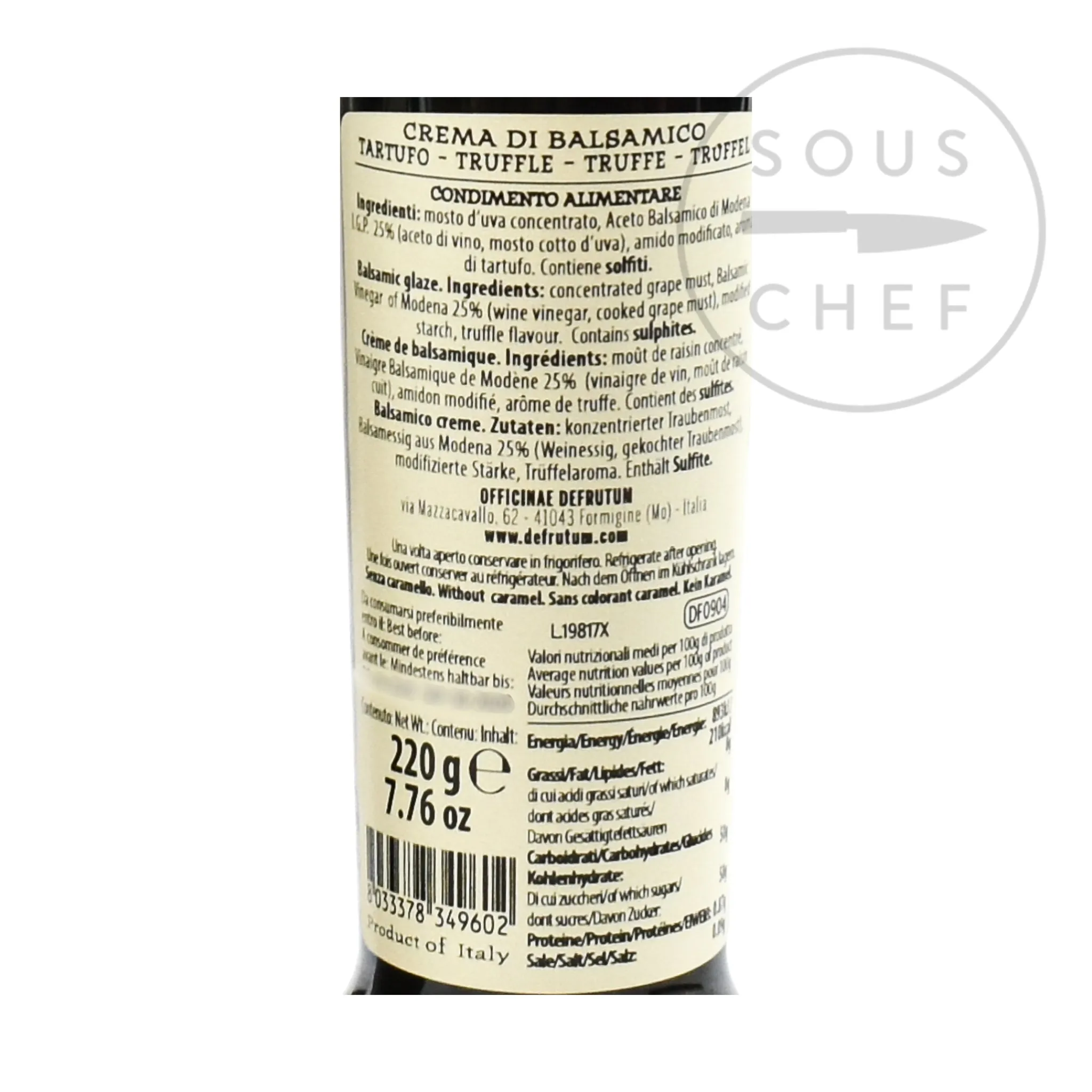 New Truffle Balsamic Glaze, 220g Ingredients Brands|Italian Ingredients