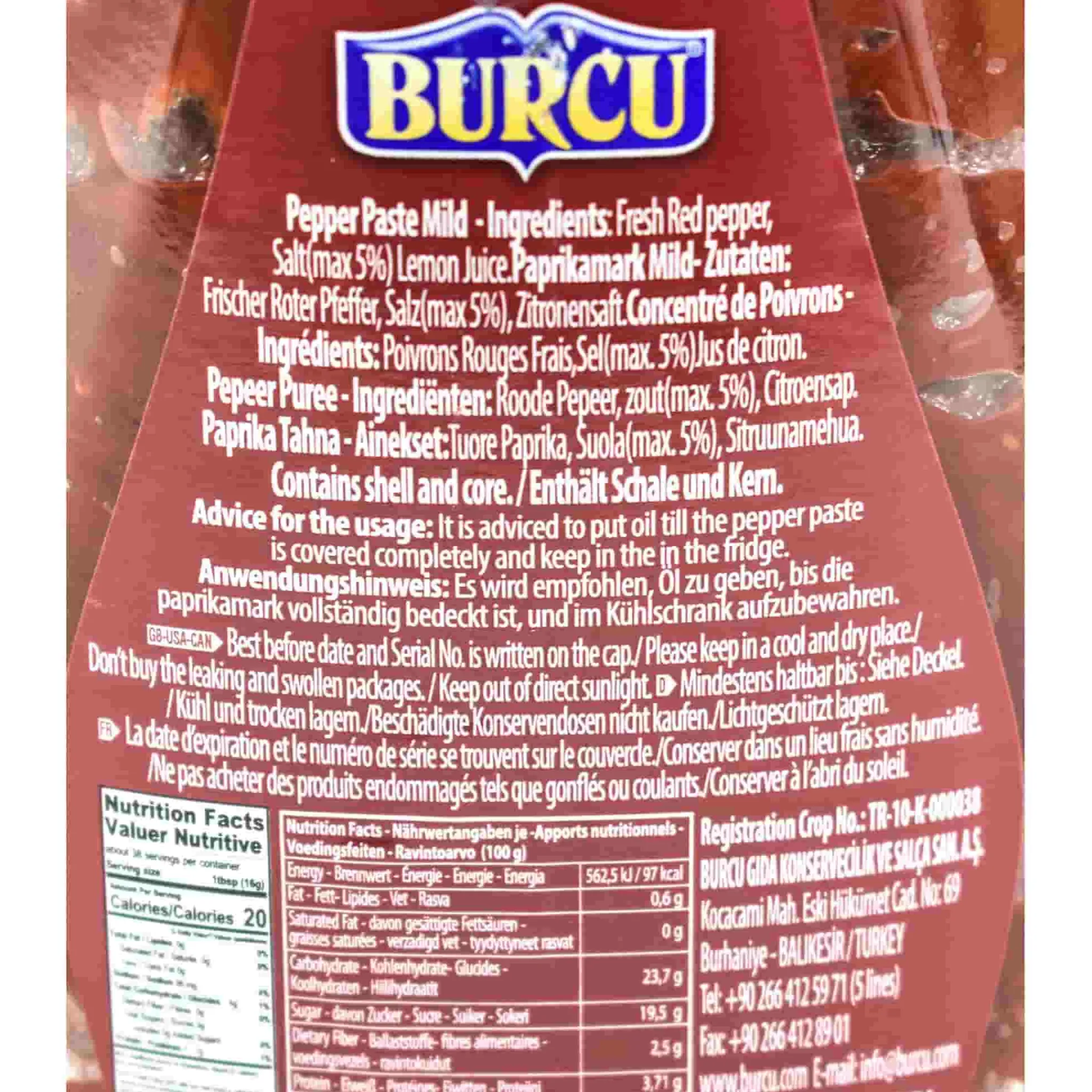 Best Turkish Mild Pepper Paste - Biber Salcasi, 600g Middle Eastern Ingredients|Sauces & Condiments