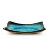 New Turquoise Crackle Glaze Platter Japanese Ingredients|Serveware