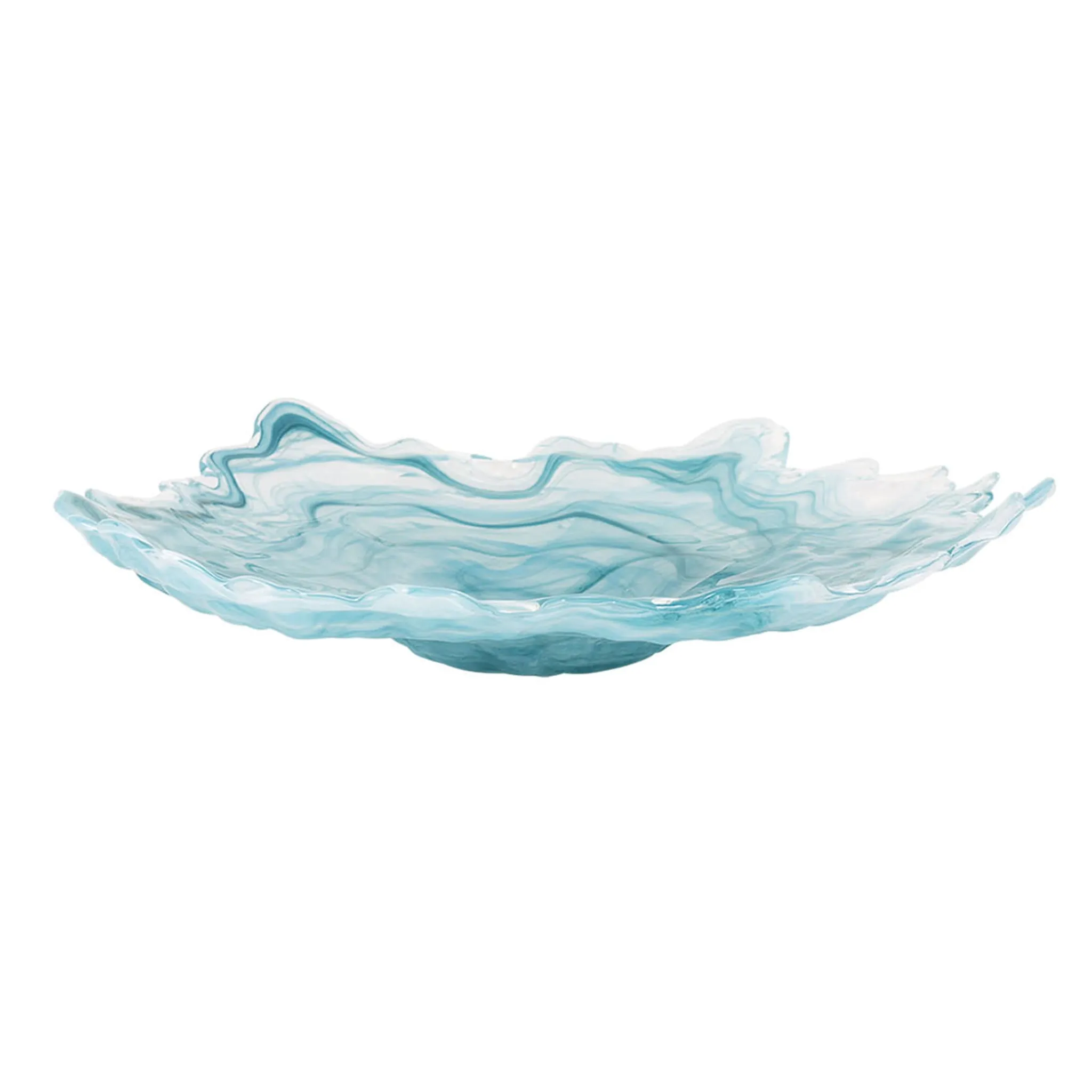 New Turquoise Marble Glass Serving Tray, 39cm Tableware Brands