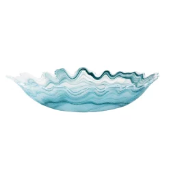 Hot Turquoise Marble Glass Serving Bowl, 40x30cm Tableware Brands|Crockery & Dinnerware