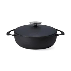 Outlet Black Japanese Lightweight Cast Iron Shallow Casserole, 24cm Japanese Ingredients|Pots & Pans