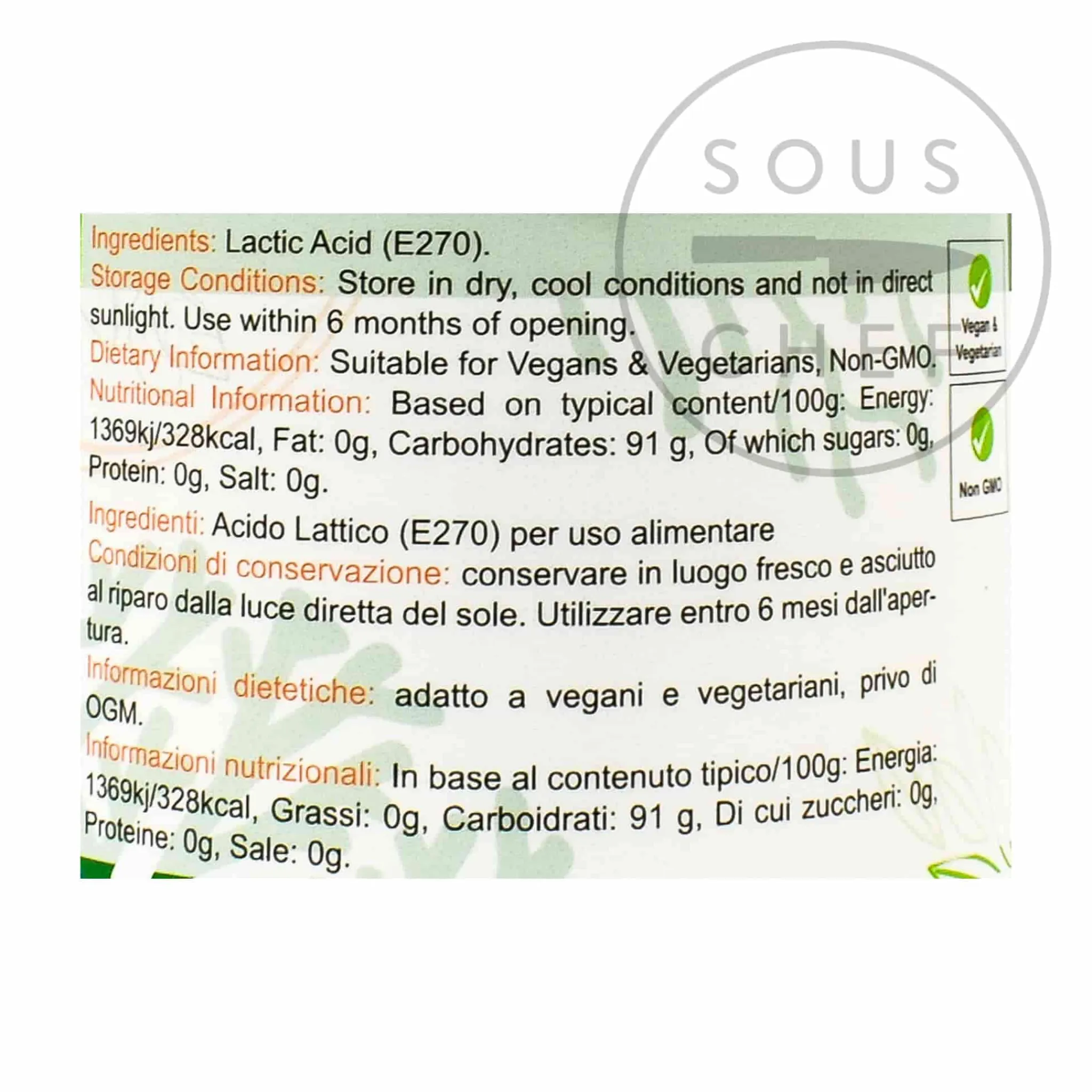 Clearance Vegan Lactic Acid Powder, 100g Ingredients Brands|Baking Ingredients