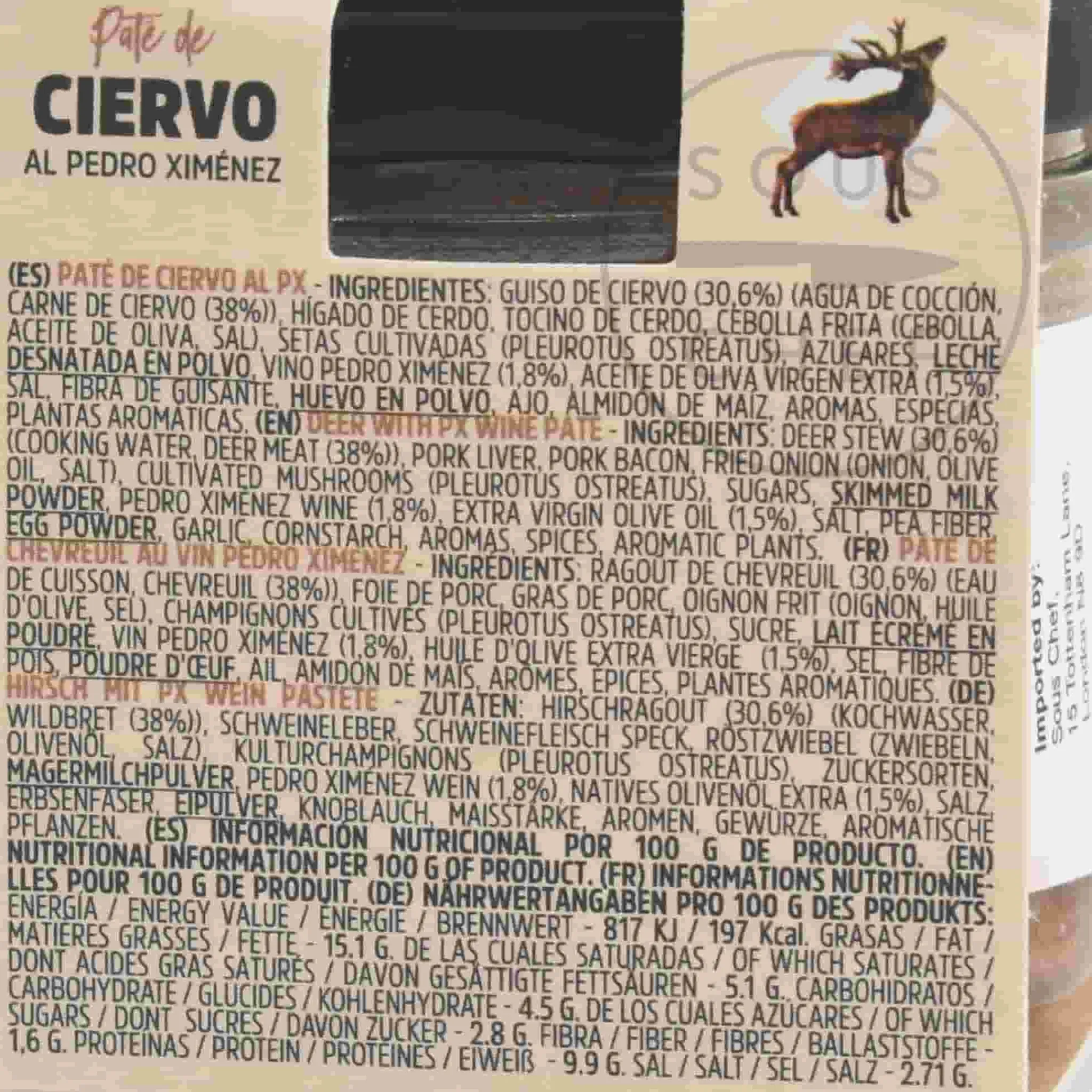 Clearance Venison Pate with Pedro Ximenez Wine, 110g Ingredients Brands|Spanish Ingredients