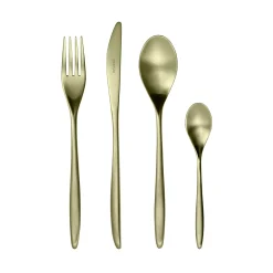 Sale Vinci Brushed Champagne Gold 4 Piece Place Setting Cutlery Set Cutlery|Tableware Brands