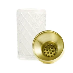 Hot Vintage Inspired Diamond Cut Glass & Gold Cocktail Shaker Cocktail Making & Barware
