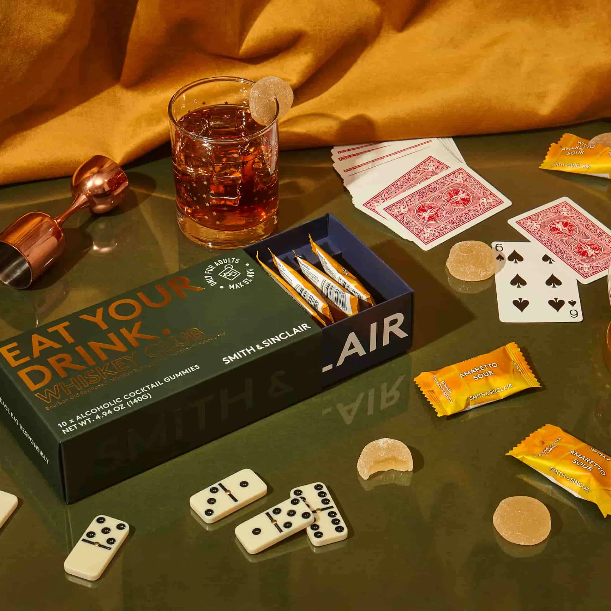 Clearance Whiskey Club 5V Alcoholic Cocktail Jelly Sweets, 140g Ingredients Brands|Chocolate & Sweets