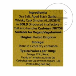 Online Whisky Smoked Sea Salt with Black Garlic, 80g Ingredients Brands|Herbs & Spices
