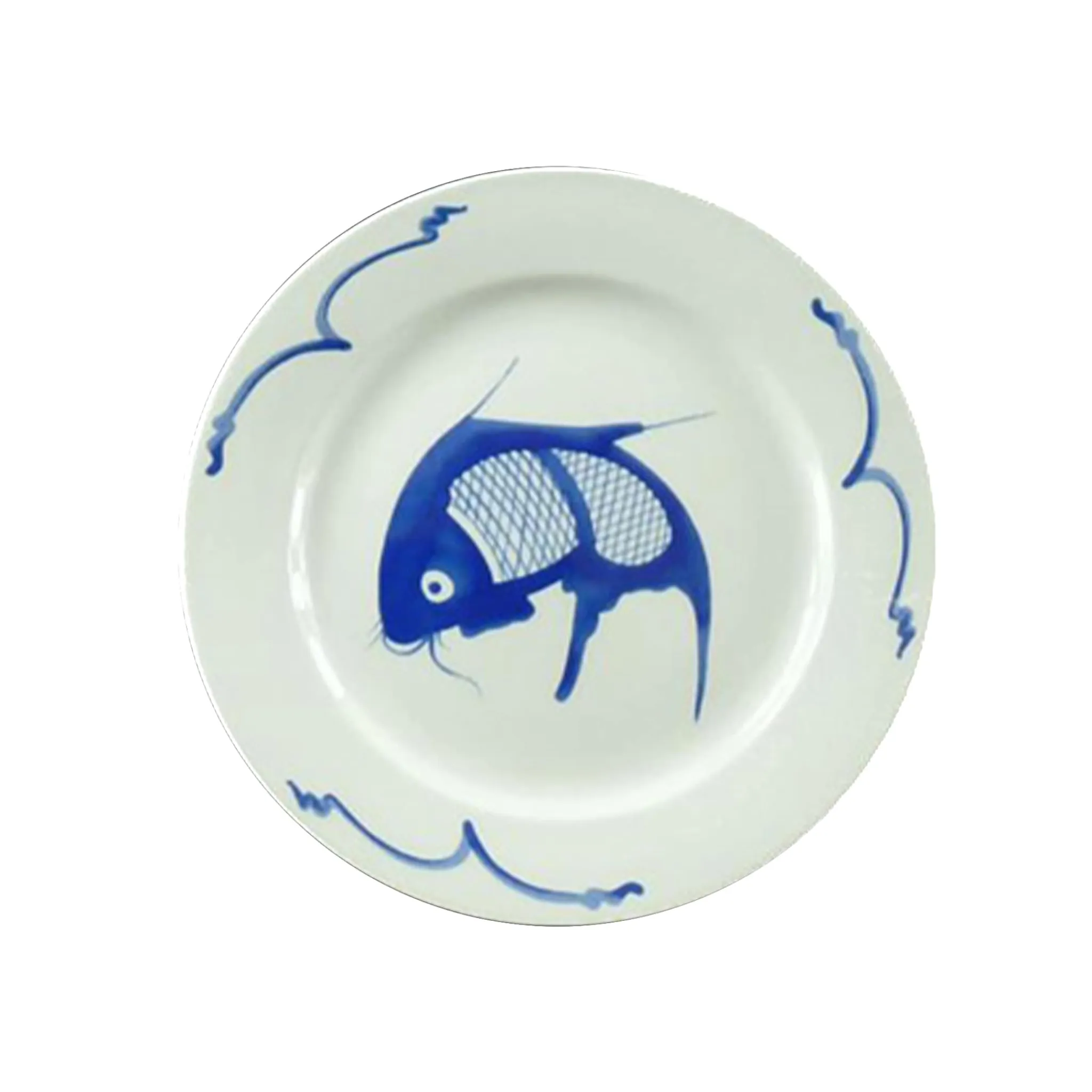 Clearance White & Blue Carp Charger Plate, 30cm Tableware Brands|Chinese Ingredients