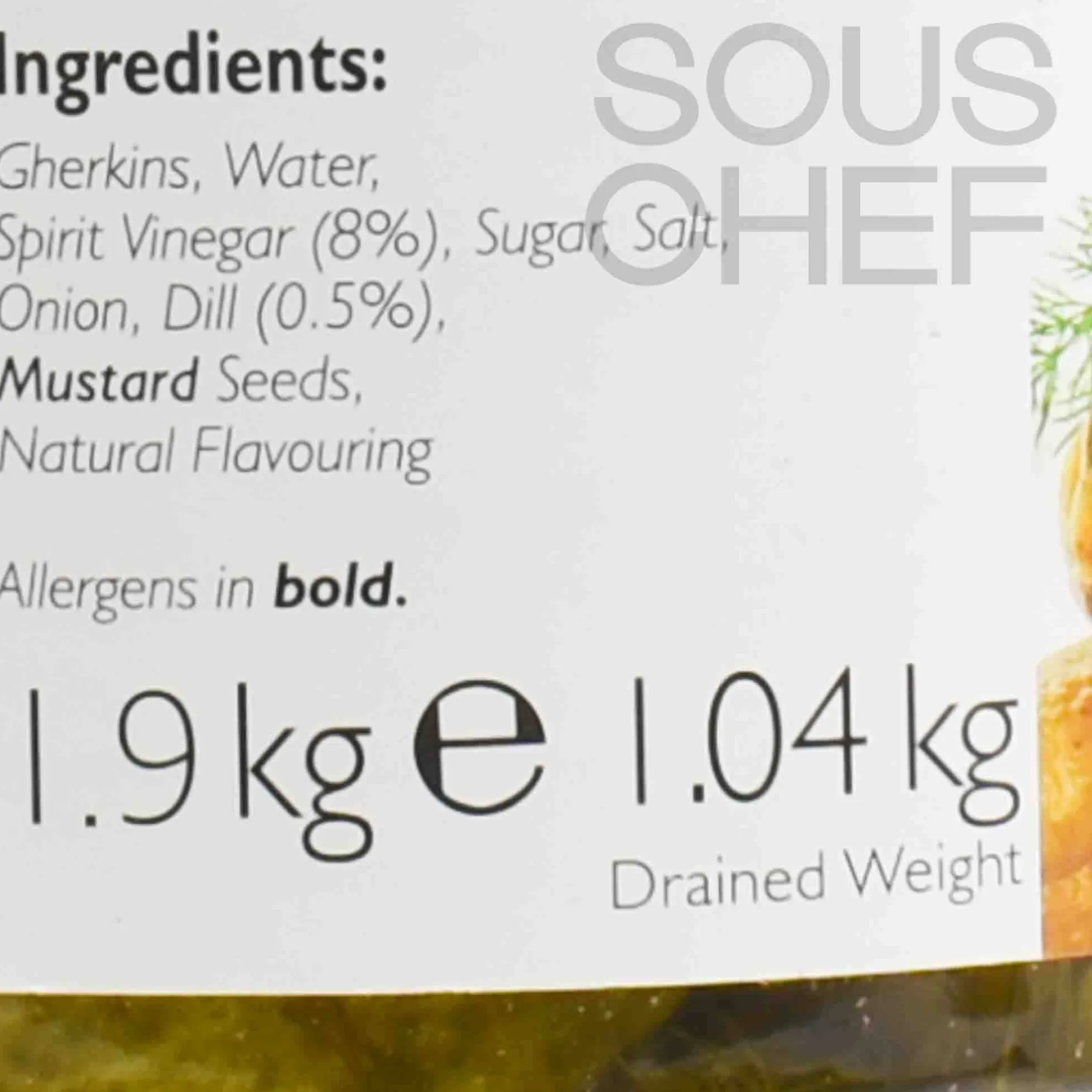 Best Whole Gherkins with Dill in Sweet Vinegar, 1.9kg Ingredients Brands|Vegetables