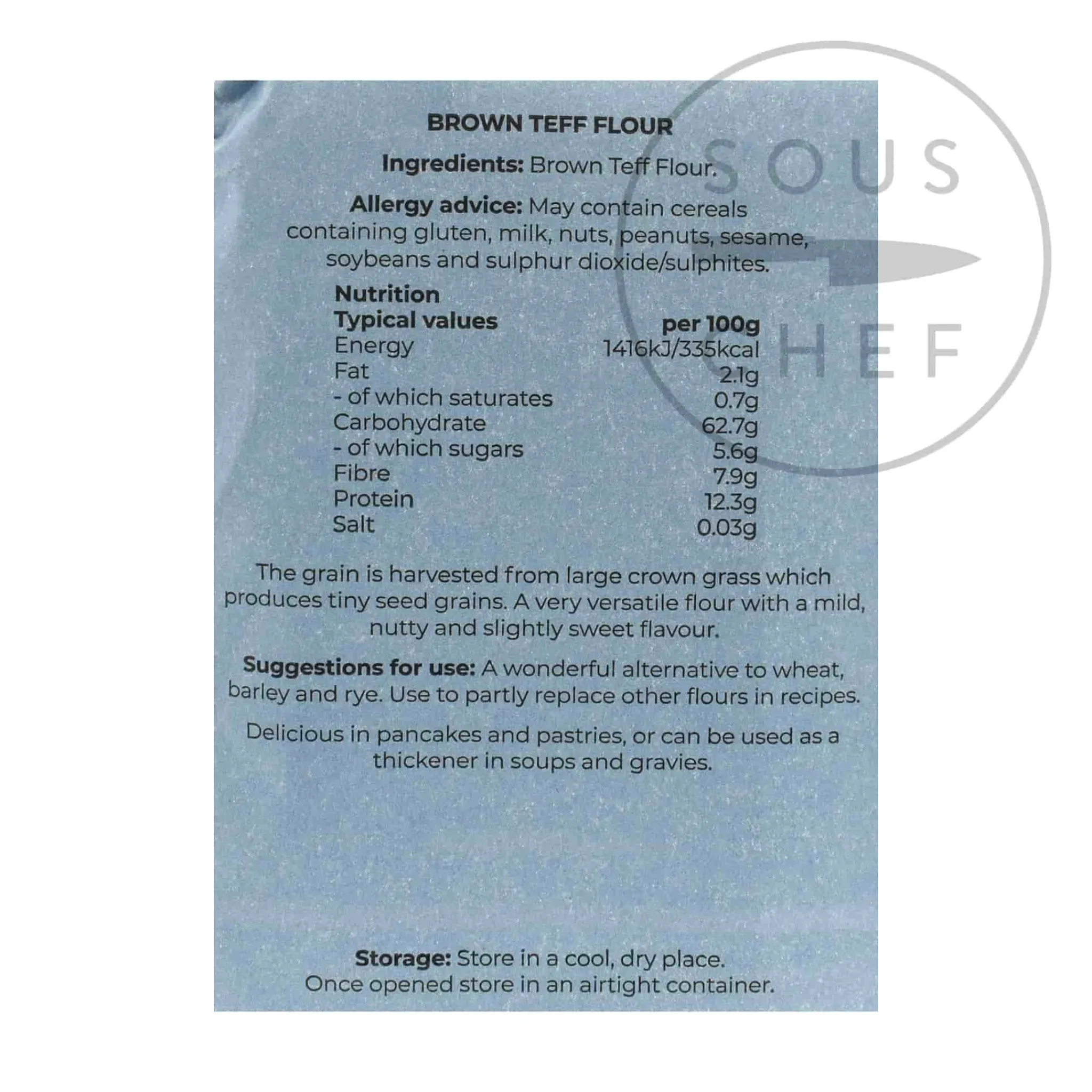 Wholegrain Brown Teff Flour, 500g Ingredients Brands|African Ingredients