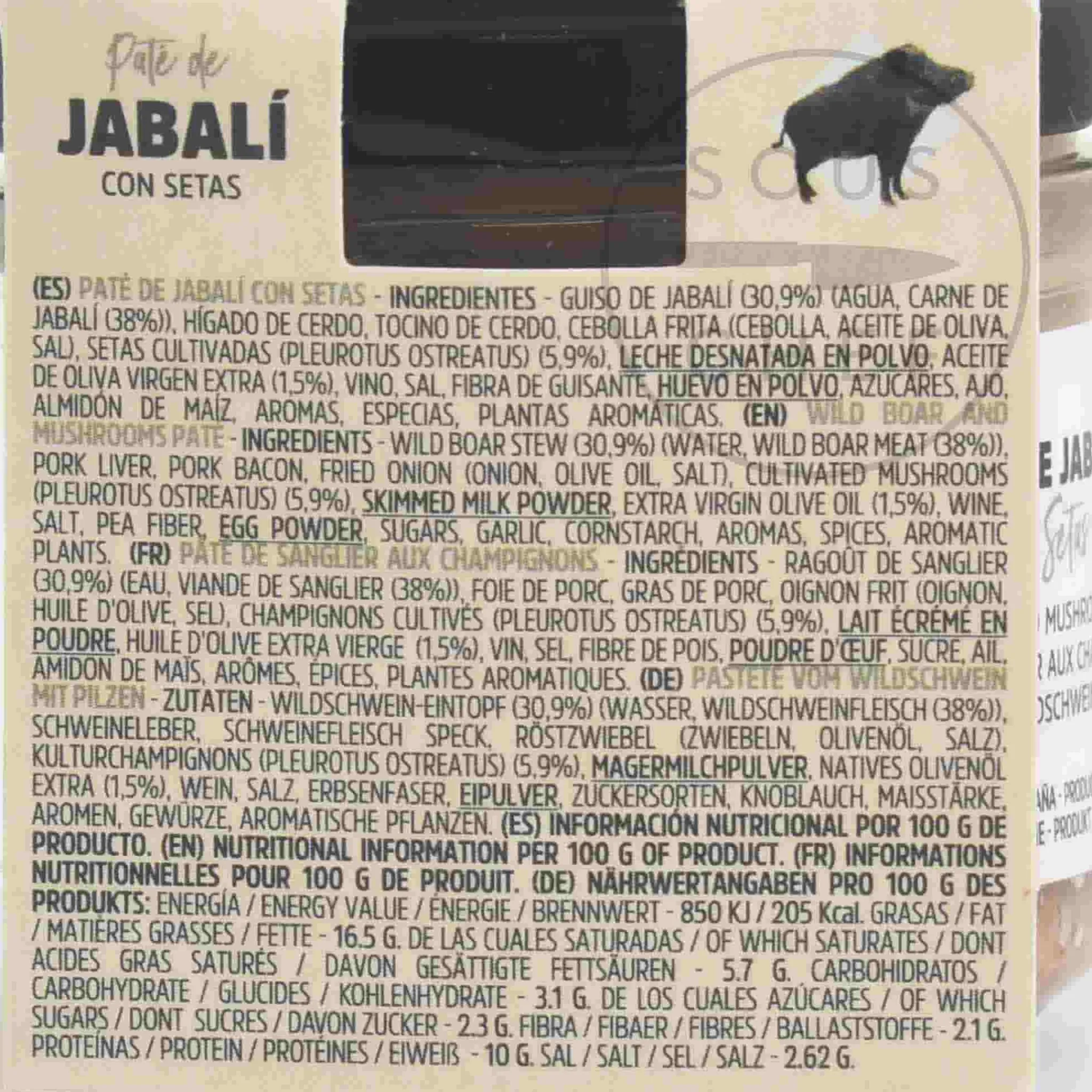 Discount Wild Boar & Mushroom Pate, 110g Spanish Ingredients|Snacks