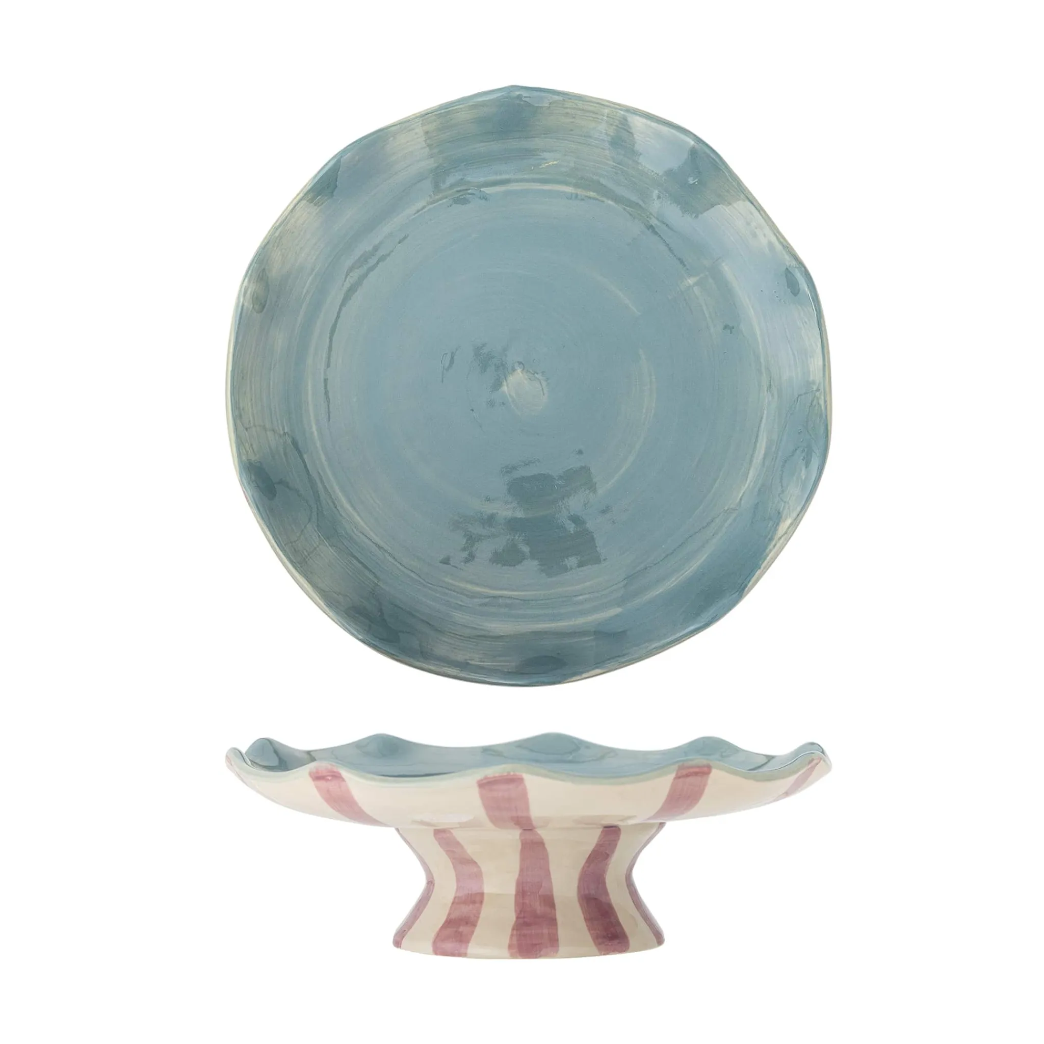 Outlet Willa Lilac Stripe Cake Tray, 28cm Tableware Brands