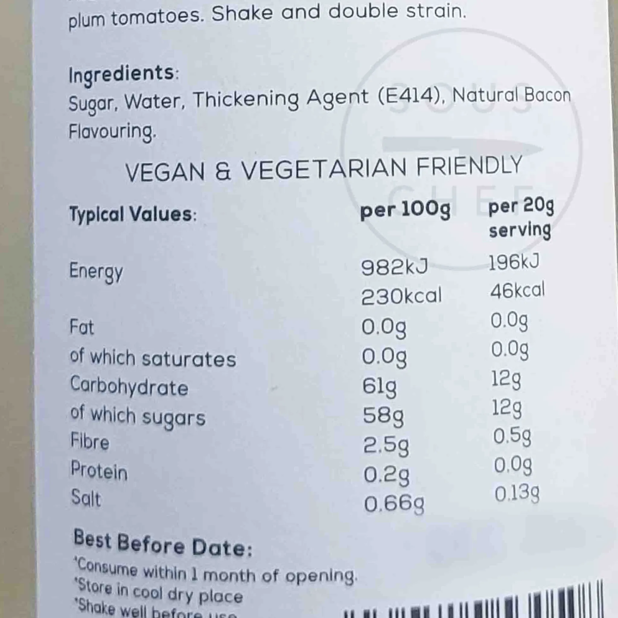 Discount Premium Bacon Syrup, 750ml Ingredients Brands|Made In The Uk