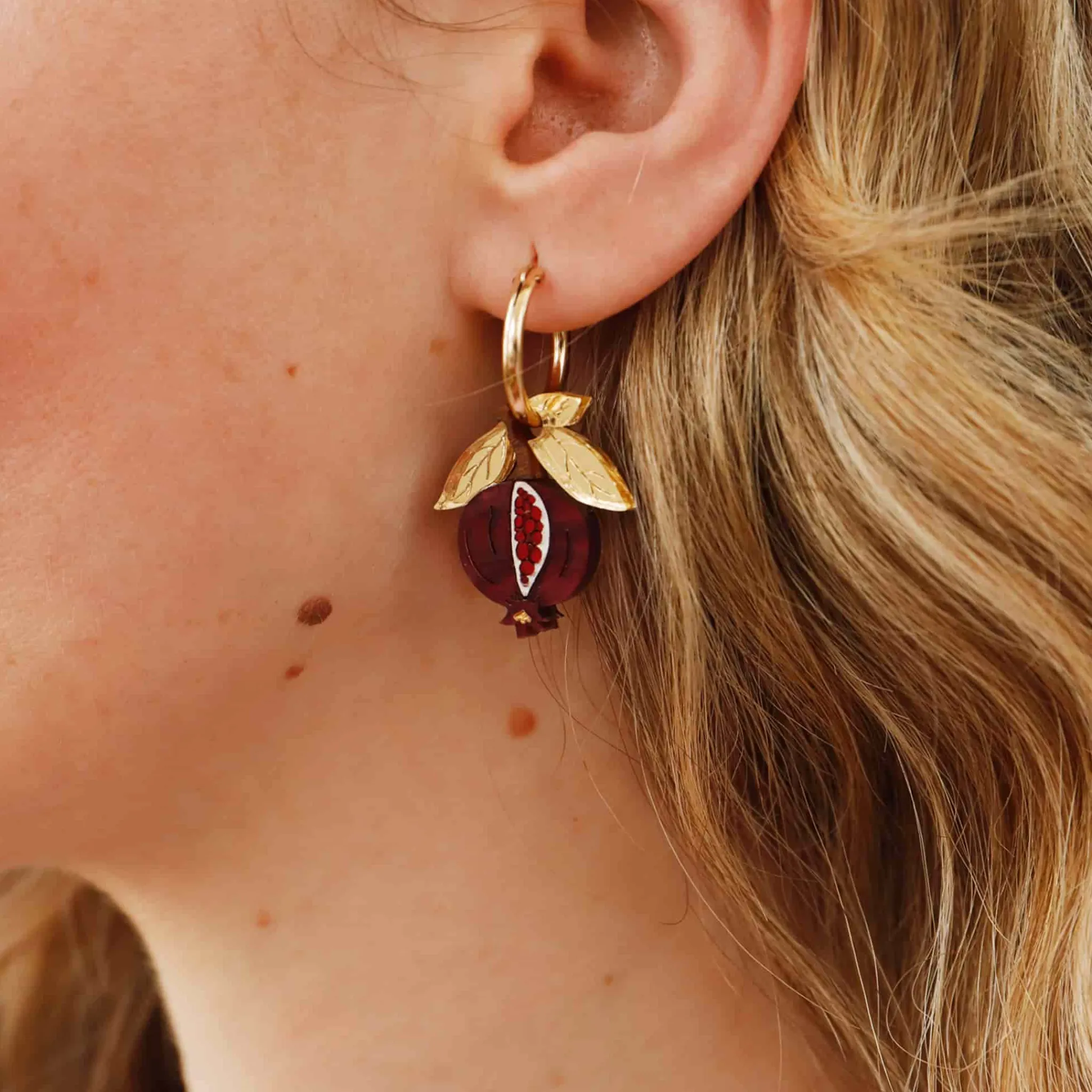 New Mini Pomegranate Hoop Earrings Tableware Brands