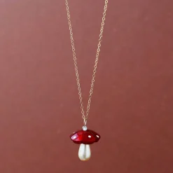 Discount Red Mushroom Necklace Tableware Brands