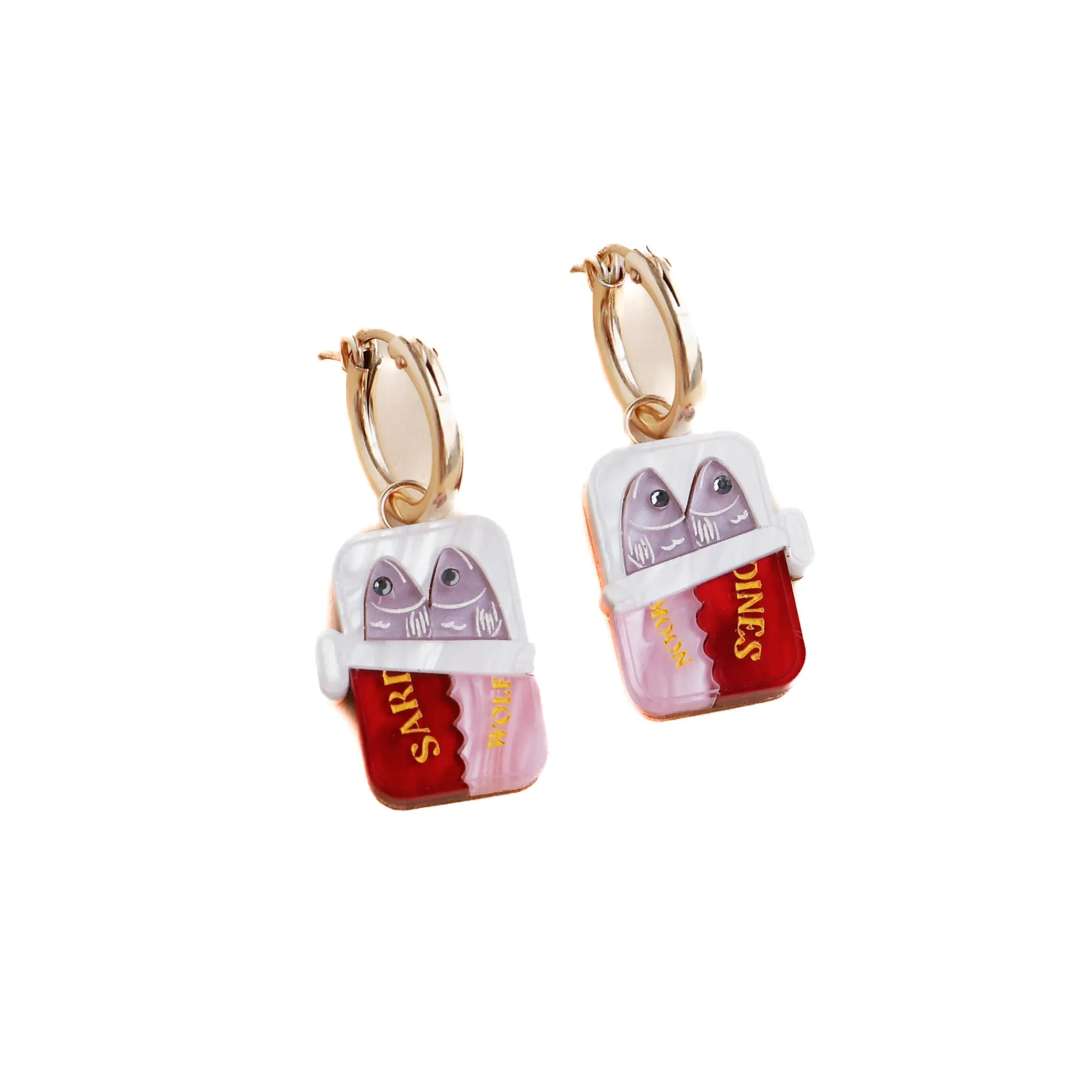 Clearance Tin of Sardines Hoop Earrings Tableware Brands