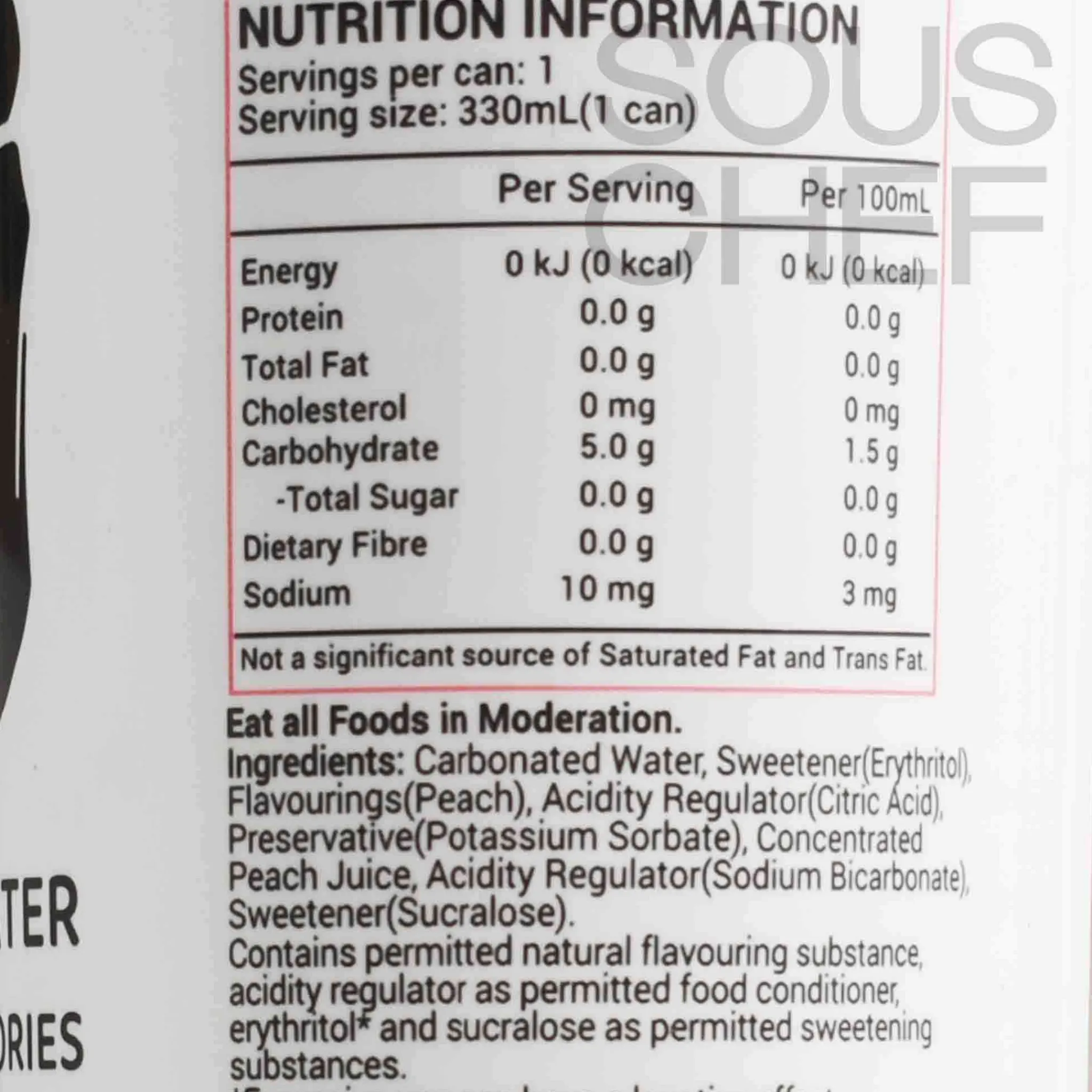 Best 24x Peach Flavour Sparkling Water, 330ml Ingredients Brands|Chinese Ingredients