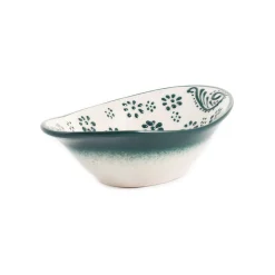 Outlet Yesil Ve Beyaz Boyali Oval Bowl, 16cm Tableware Brands|Crockery & Dinnerware