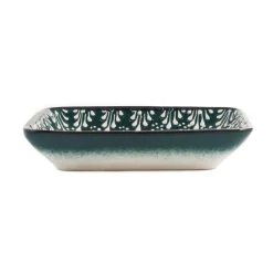 Online Yesil Ve Beyaz Boyali Rectangular Serving Dish, 16x11.5cm Tableware Brands|Serveware