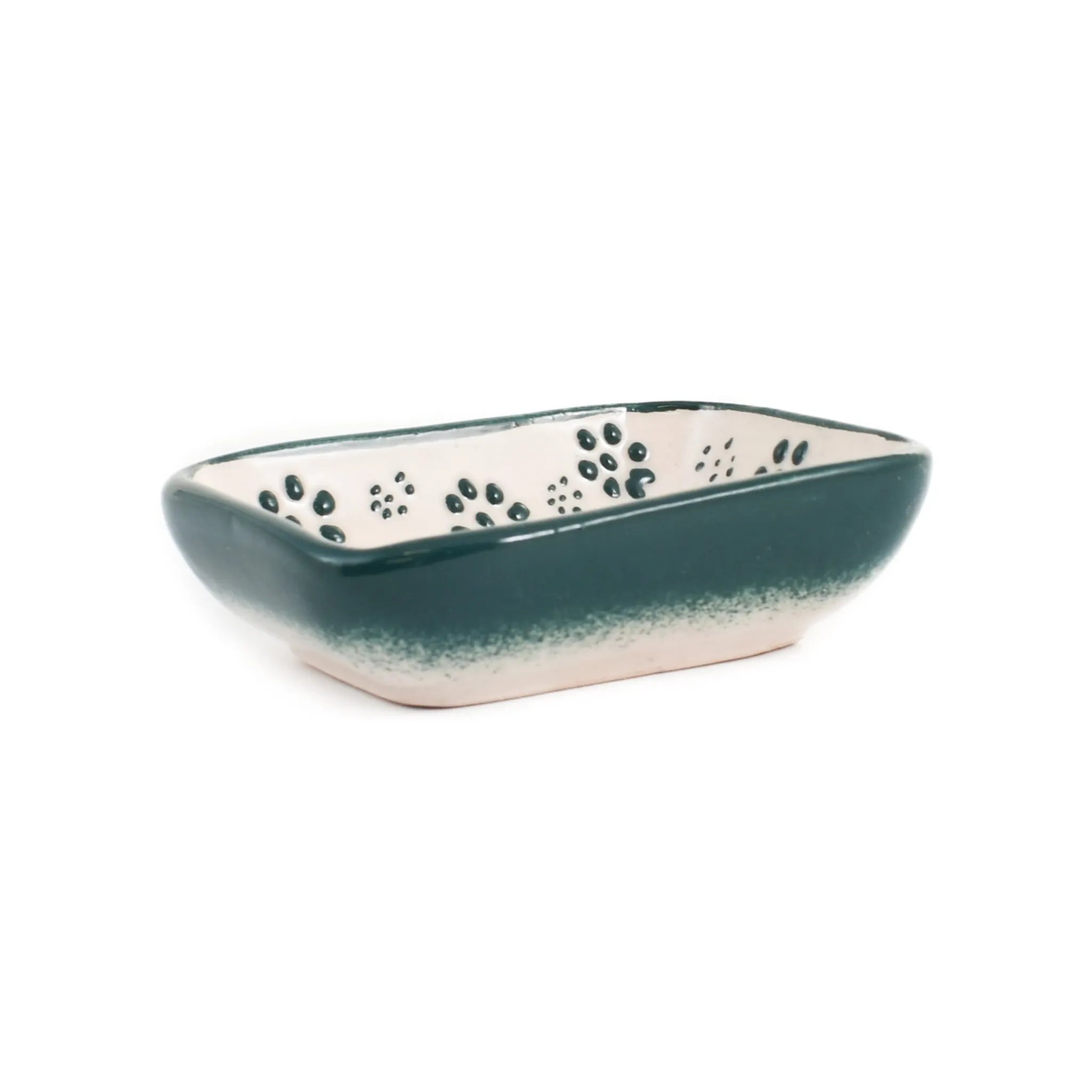 New Yesil Ve Beyaz Boyali Rectangular Sauce Dish, 10.5x8cm Tableware Brands|Crockery & Dinnerware