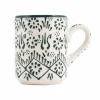 Clearance Yesil Ve Beyaz Boyali Straight Mug, 325ml Tableware Brands