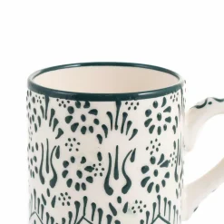 Clearance Yesil Ve Beyaz Boyali Straight Mug, 325ml Tableware Brands