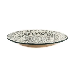 Outlet Yesil Ve Beyaz Boyali Wavy Serving Platter, 31.5cm Tableware Brands|Serveware