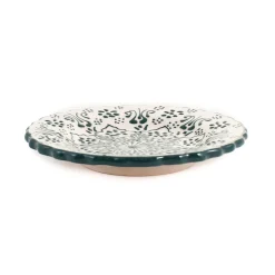 Clearance Yesil Ve Beyaz Boyali Wavy Side Plate, 19cm Tableware Brands|Plates