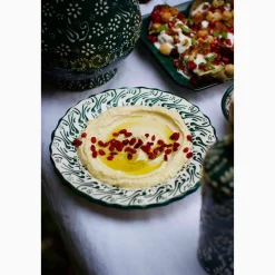 Clearance Yesil Ve Beyaz Boyali Wavy Side Plate, 19cm Tableware Brands|Plates