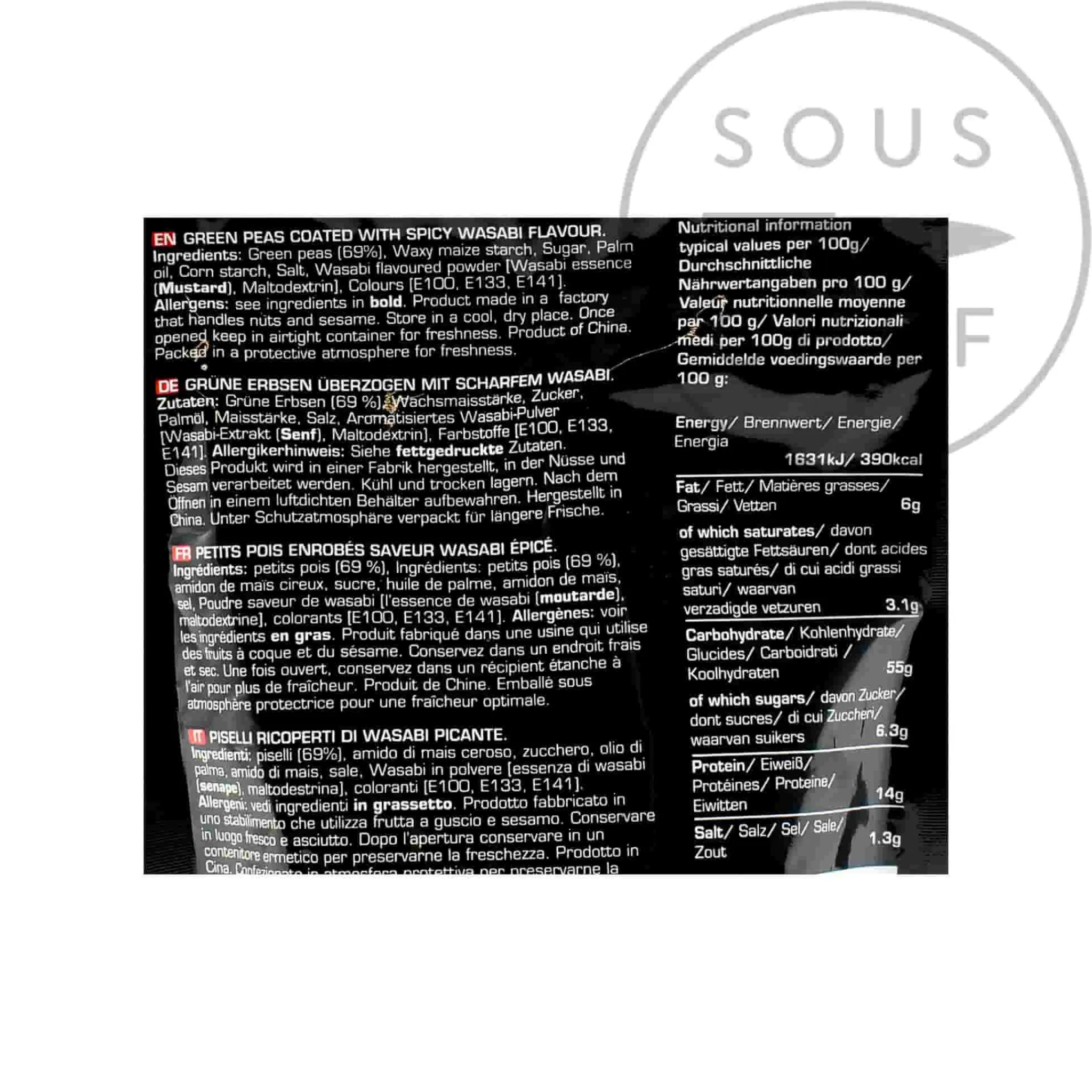 Outlet Wasabi Peas, 100g Ingredients Brands|Japanese Ingredients