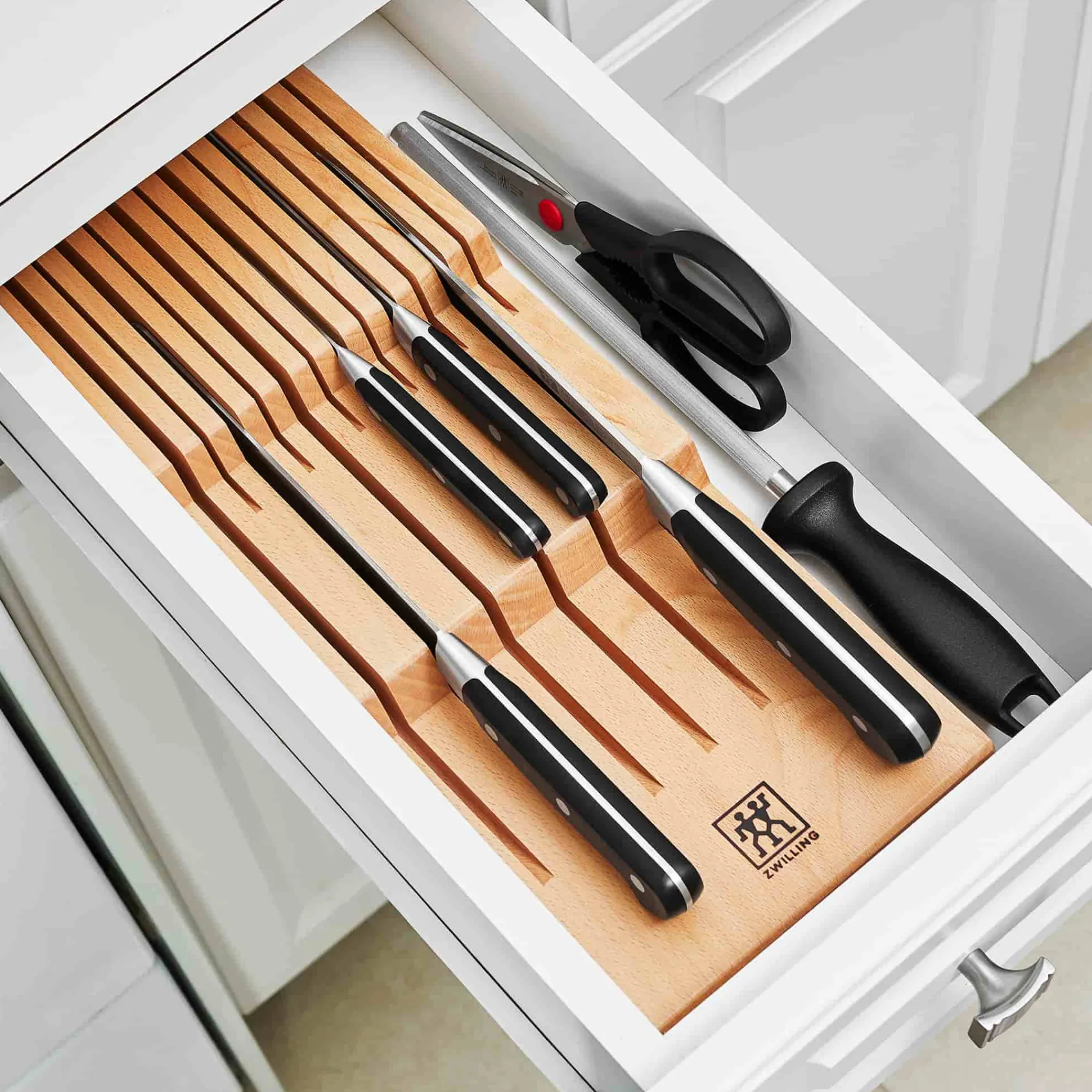 Sale Beechwood 12 Slot Knife Storage Kitchen Knives