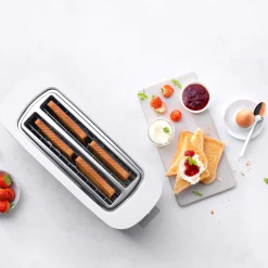 Enfinigy Silver Toaster, 2 Long Slots Kitchen Electricals